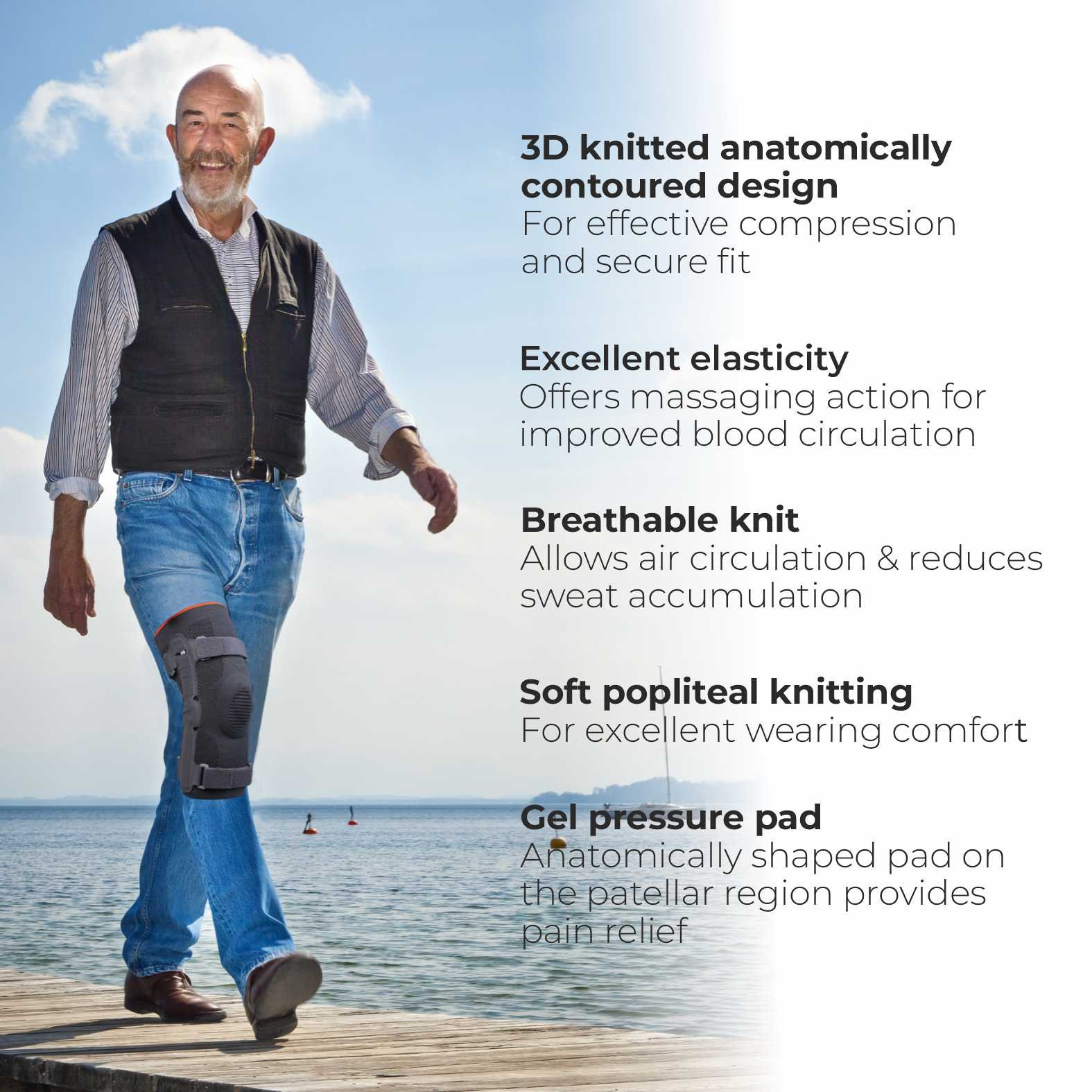 3D Hinged Knee Brace — Hinged Knee Braces in Dubai | Steps Creators UAE — View 5